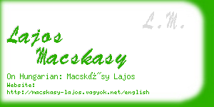 lajos macskasy business card